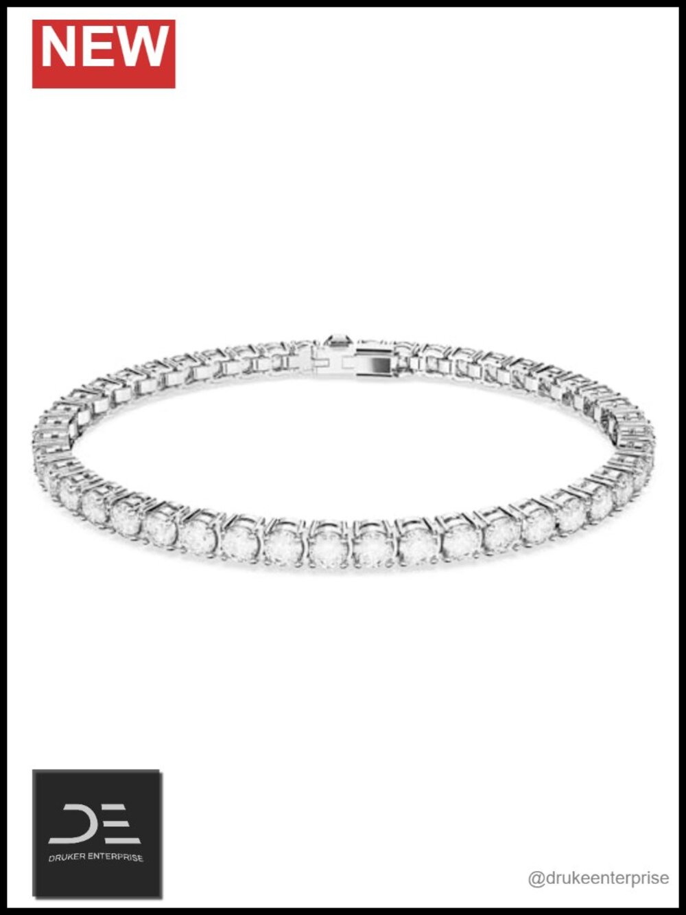 Swarovski Matrix Tennis Bracelet Rhodium Plated Crystal Women's Fine Jewelry